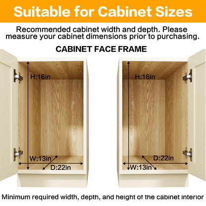 QUYUWU 2-Tier Kitchen Cabinet,Pull Out Cabinet Organizer,Shelf and Drawer Organizer Slide Out Pantry Storaqe Basket in Multiple Sizes (12" W x21 D)