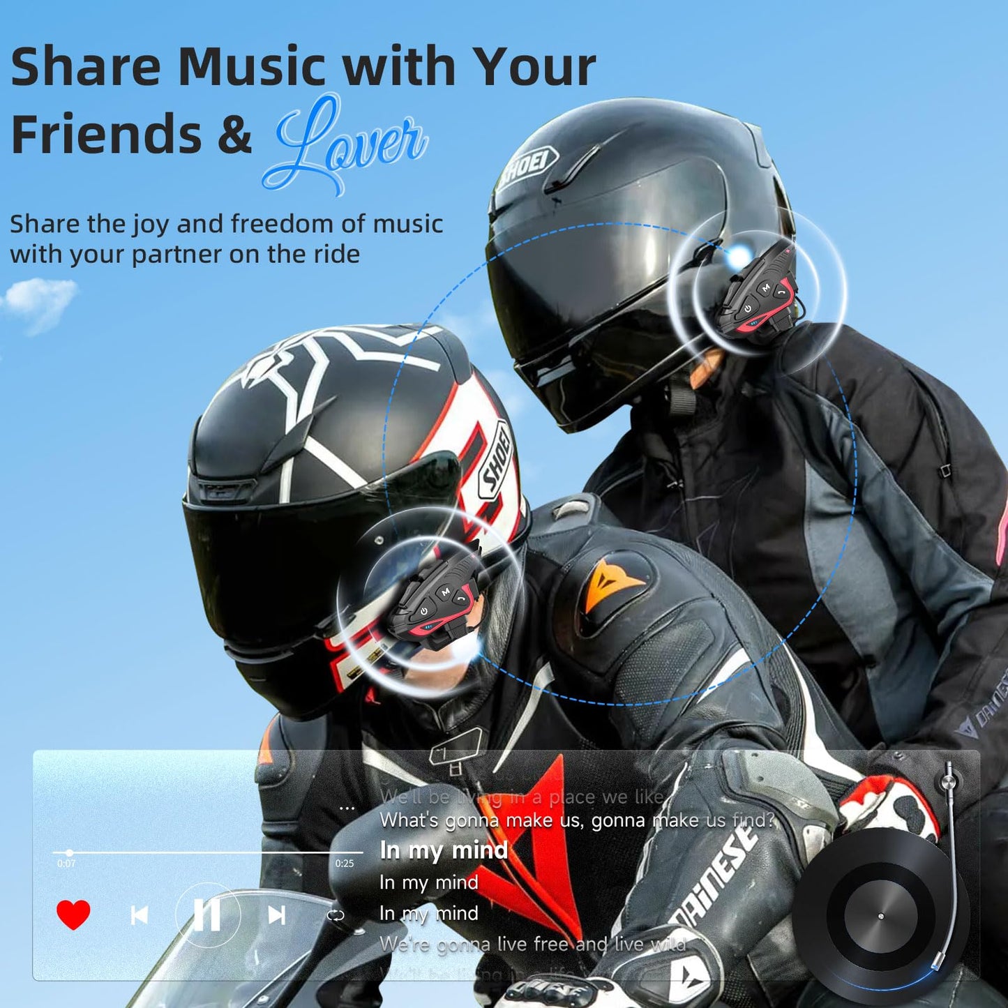 Motorcycle Intercom Headset, Moman H2E Eagle-Like Communication System with Dual Chips for Audio Multitasking HiFi Sound/Music Sharing/FM/AI Voice (2Pack), Motorcycle-Intercom-Helmet-Headset-Headphone