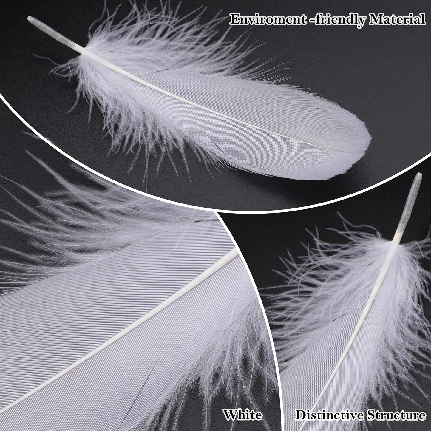 MWOOT 4 Styles Assorted Crafts Feathers (White)