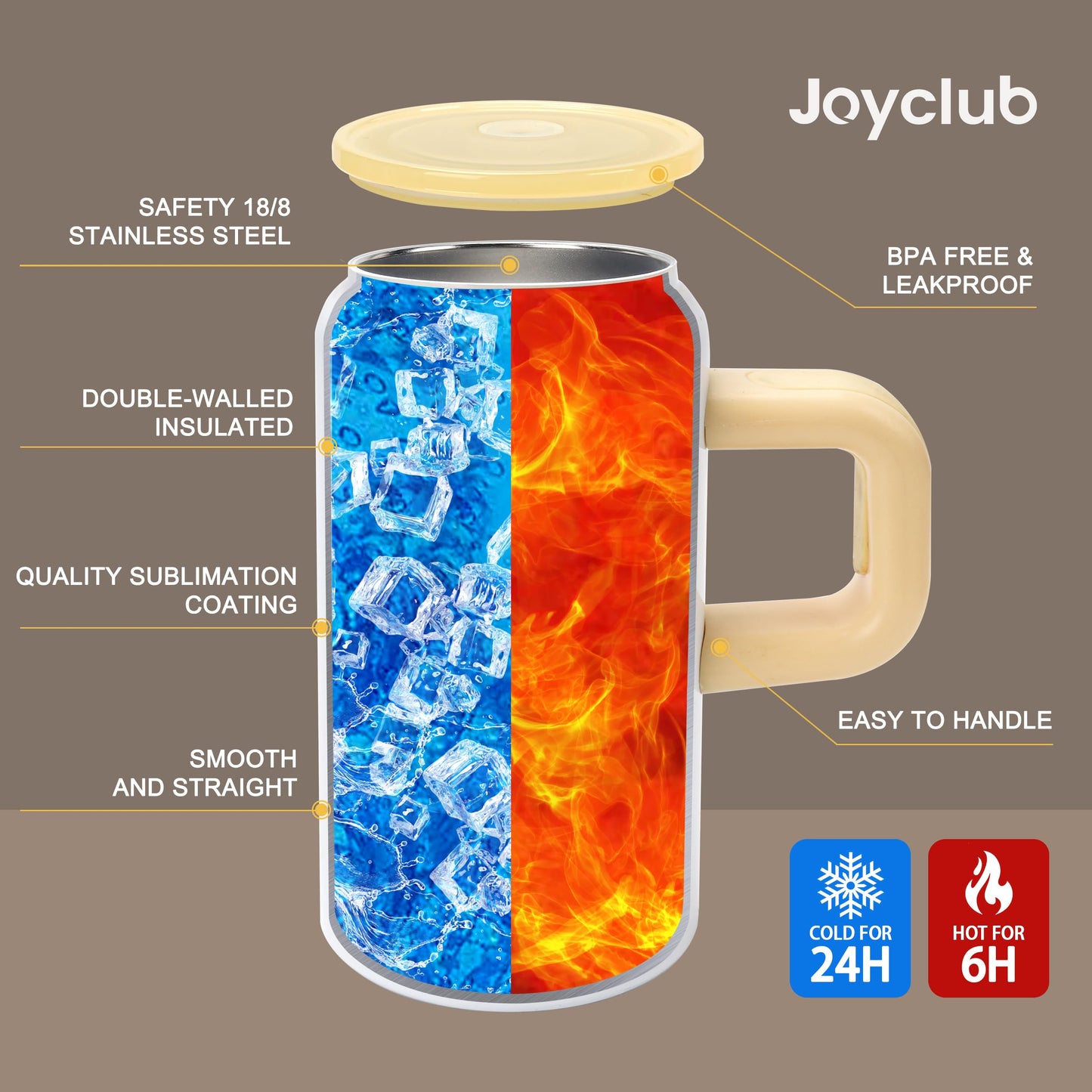 Joyclub 4 Pack Kids Sublimation Tumbler Blanks 16 oz Kid Cups with Lids and Straws Insulated Stainless Steel Tumblers for Smoothie Coffe Boba Soda DIY Gift