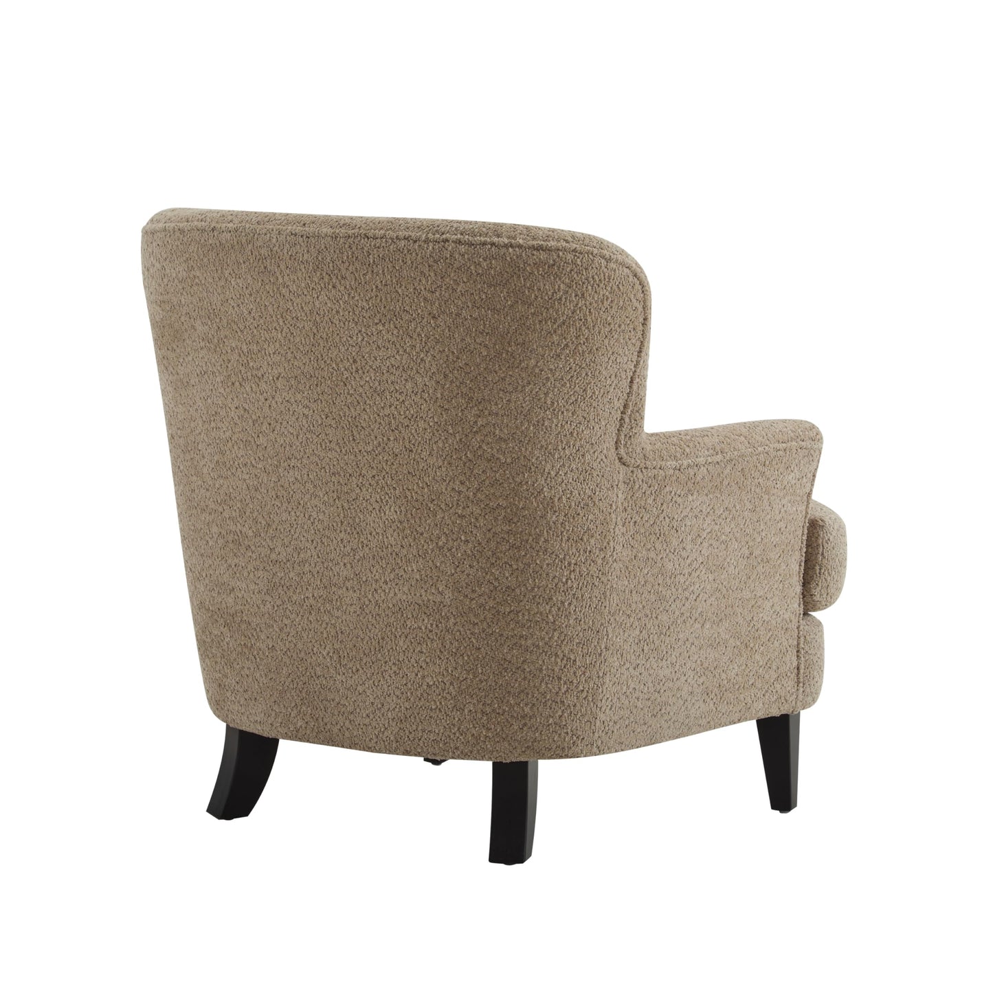 Christopher Knight Home Winnie Accent Chair and Ottoman Set, Living Room/Bedroom Wooden Comfy Reading Chair with Footrest Stool, Boucle Upholstered Wingback Single Sofa, Brown