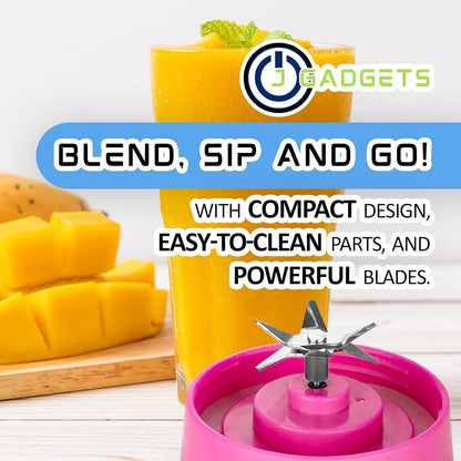 Portable Shakes & Smoothie Blender, Rechargeable Personal Blender, 380ML Mini Home USB for Traveling & Gym