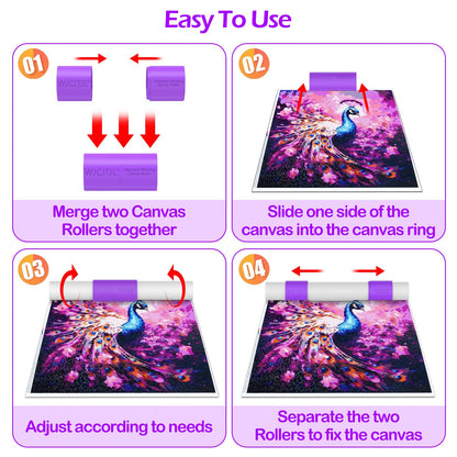 Diamond Painting Canvas Roll Holder – Anti-Roll Canvas Ring Organizer for Diamond Art Kits for Adults – Diamond Painting Art Accessories, Tool for Enhanced Diamond Painting Experience (Purple)