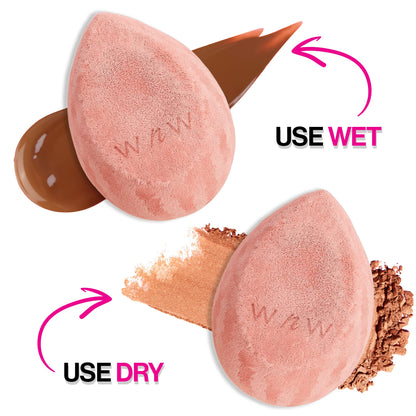 wet n wild Makeup Sponge - Low Product Absorption for Streak-Free Application, Effortless Blending Beauty for a Smooth Professional Looking Finish, Cruelty-Free & Vegan-Pink