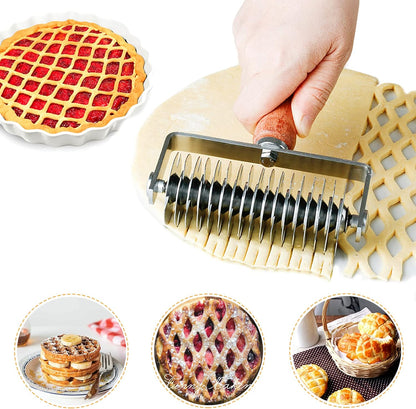 Stainless Steel Lattice Roller Cutter - Dough Baking Tool for Cookie, Pie, Pizza, Household Time-Saver