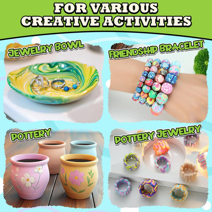 Aujazyble Premium Air Dry Clay for Kids - 3.3lbs Natural White Modeling Pottery Clay for Wheel, Arts & Crafts Supplies for School Classrooms, Craft Gifts for Kids Beginners and Advanced Sculptors