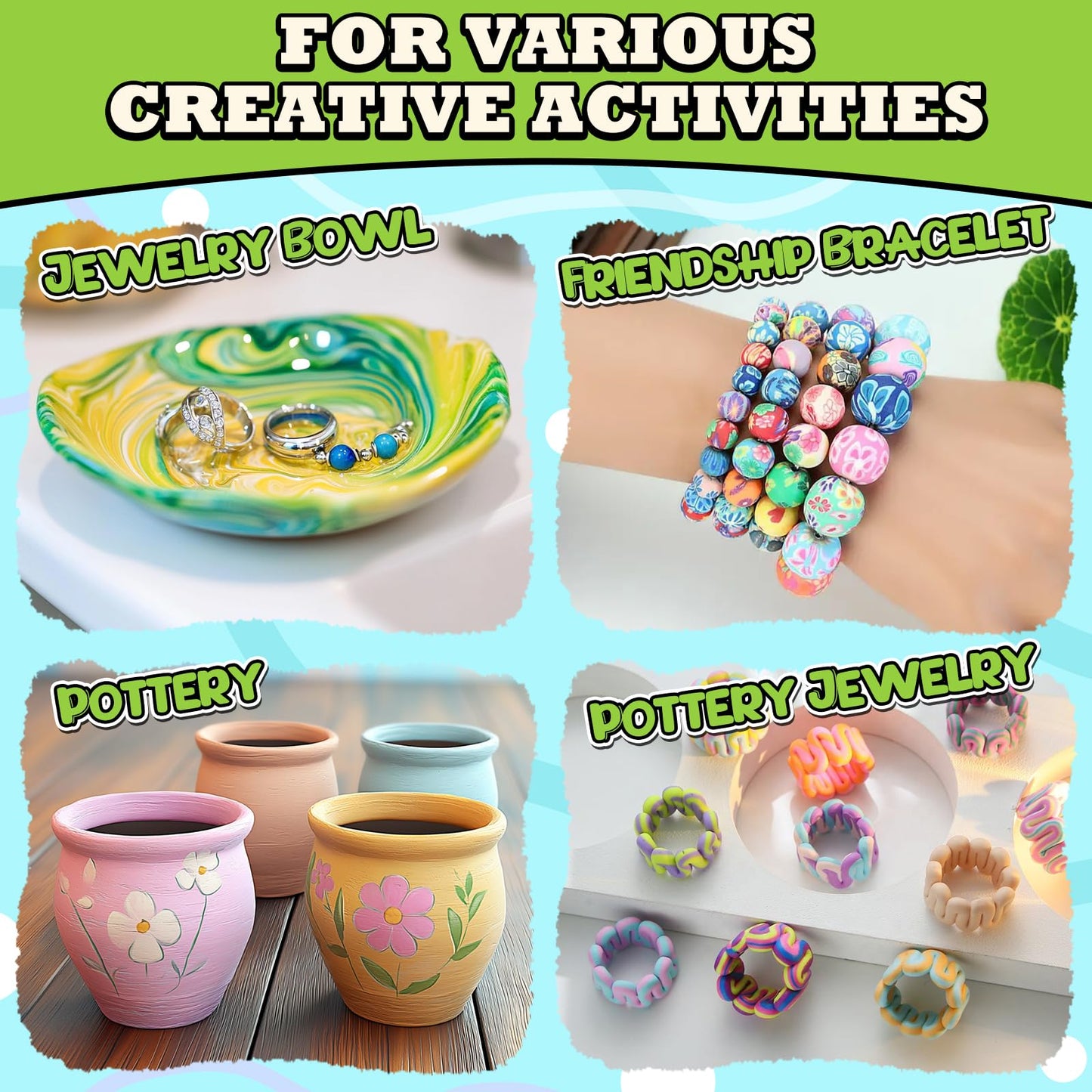 Aujazyble Premium Air Dry Clay for Kids - 3.3lbs Natural White Modeling Pottery Clay for Wheel, Arts & Crafts Supplies for School Classrooms, Craft Gifts for Kids Beginners and Advanced Sculptors