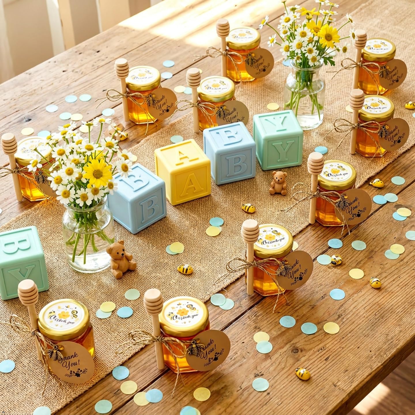 60 Pack 1.5 oz Mini Glass Honey Jars Party Favors in Bulk for Baby Shower