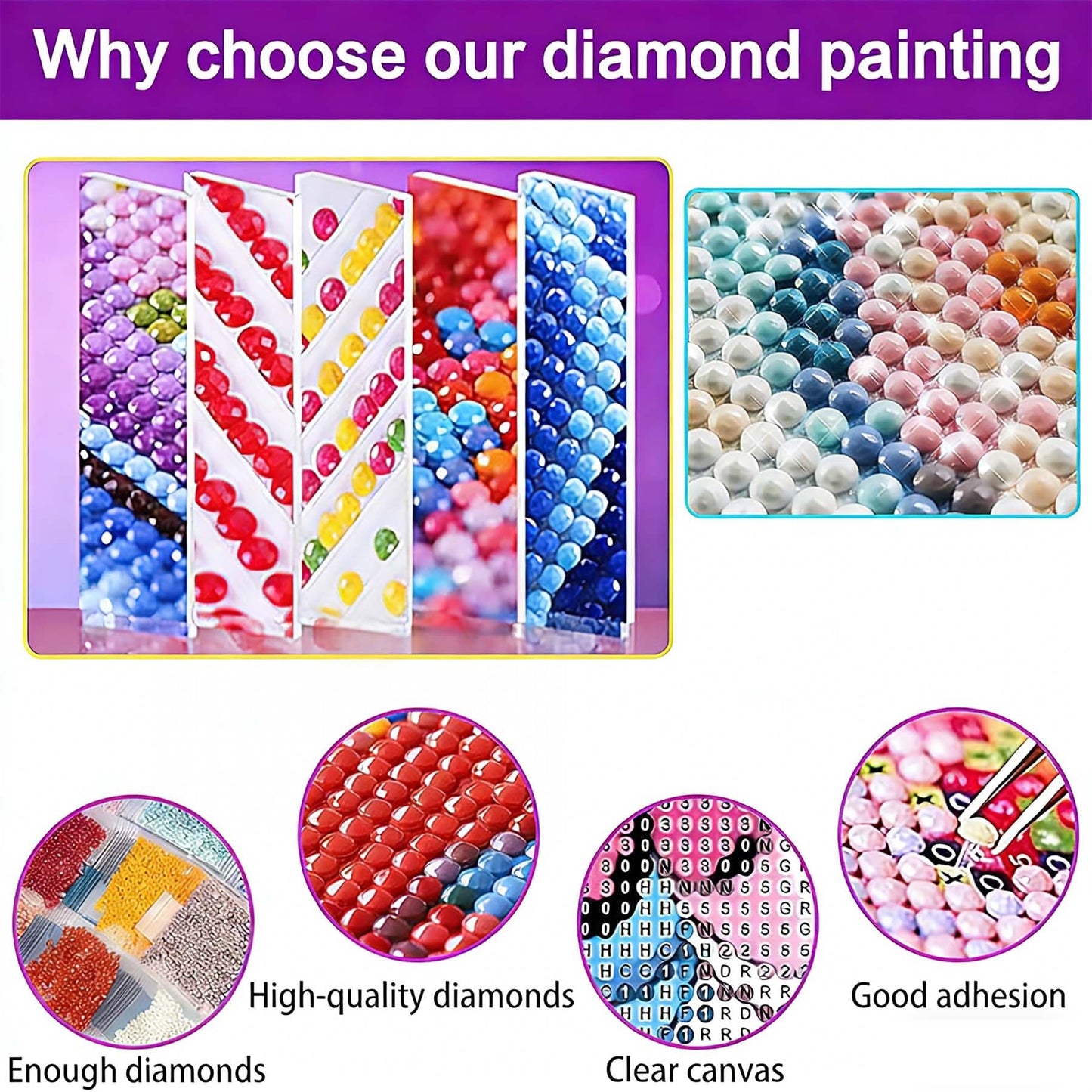 croshom Diamond Art Kits for Adults, 3 Packs Woman Diamond Painting Kits for Adults Beginners, 5D DIY Full Round Drill Gem Craft for Adult Gifts, Home Wall Decor 12" x 12"