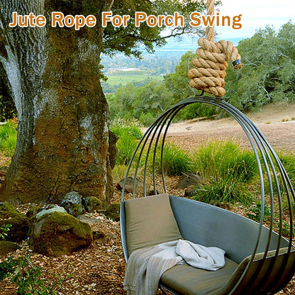Ganggend Jute Rope (1 in X 100 ft), 25mm Thick Twisted Manila Ropes, Natural Heavy Duty Hemp Rope for Swing Bed, Crafts, Railing, Tug of War, Landscaping, Gardening, Bundling, Hammock, Home Decorating