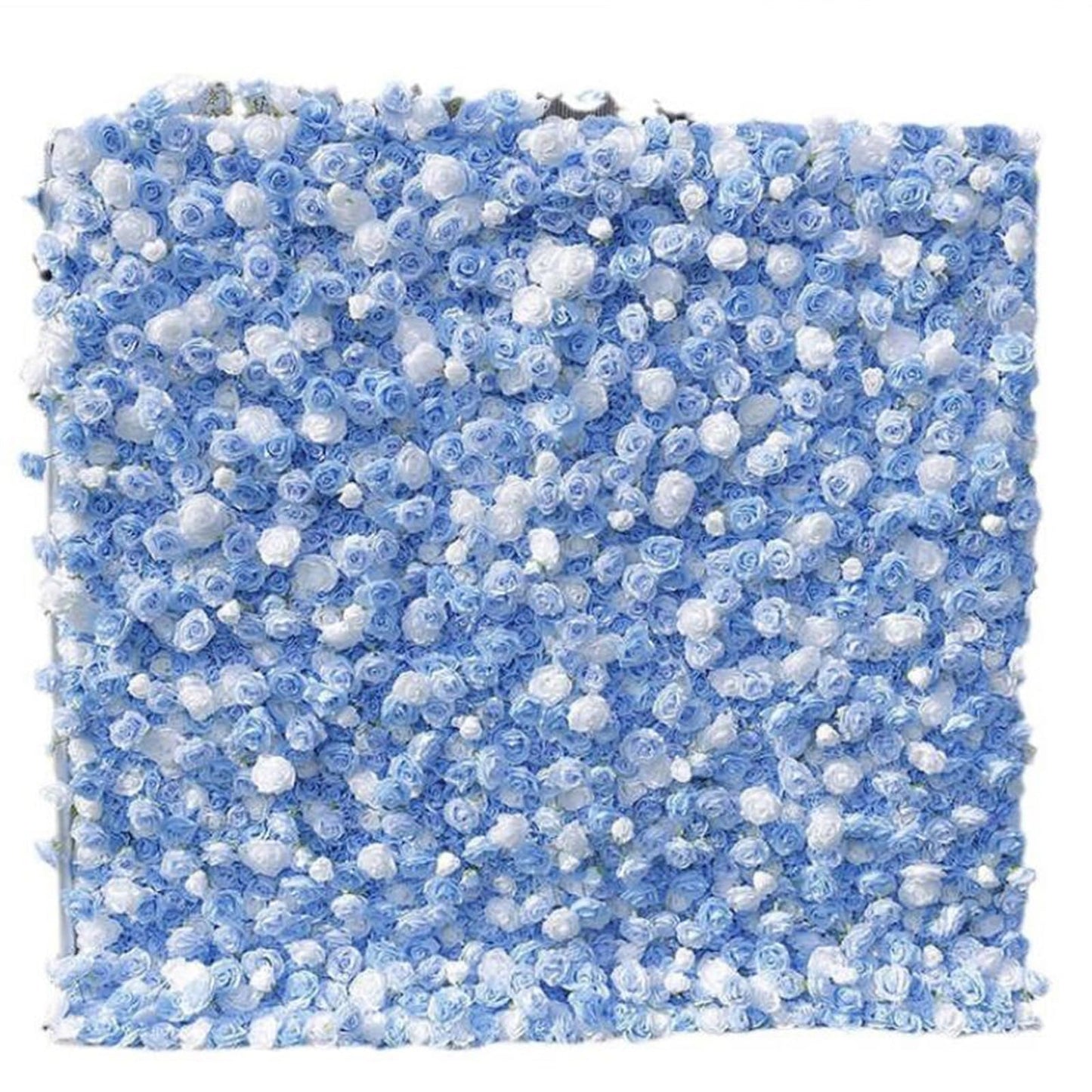 UYCVT Artificial Flower Wall Backdrop Panels,Blue and White Roses Handmade Romantic Large Fabric-Based 3D Simulated Flower Wall Background Wall, Wedding Decoration Props Decora-2m*2m/6.56 * 6.56FT