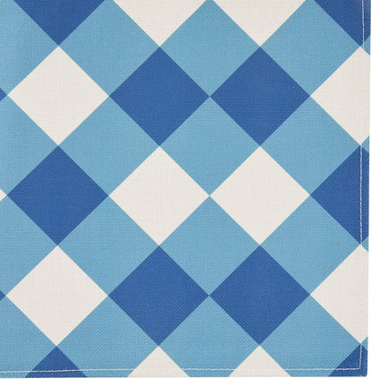 Set of 6 Blue and White Plaid Cloth Placemats, Washable Table Mats with Buffalo Design for Dining Table