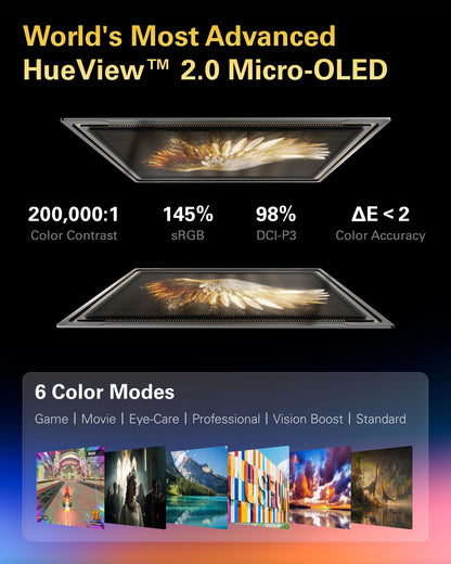 RayNeo Air 3s Pro AR/XR Glasses - 201'' 1200 Nits 120Hz HueView 2.0 Video Display Glasses, Smart Gaming Glasses for iPhone 16,15/Android/Mac/Switch 2/PS5/SteamDeck - Next-Gen Personal Theater