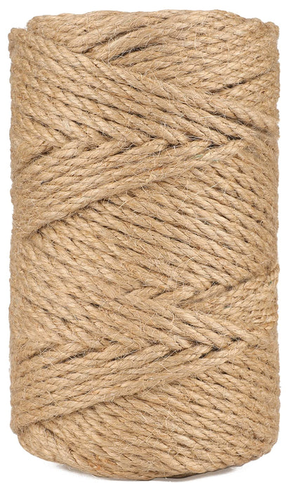 5MM Jute Rope,164Feet Strong and Heavy Duty Jute Twine, Brown Decoration Hemp Twine String for Artworks, Gardening, Bundling, Camping, Decorating, and DIY Crafting (50M/164Ft * 5MM)