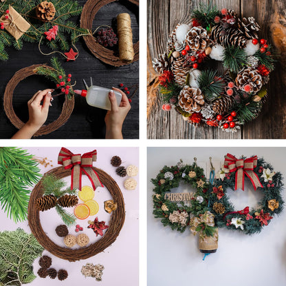 KUKLIPJIM 6 Pcs 12 Inch Natural Grapevine Wreath Set, Hand-Woven Vine Branch Wreaths for DIY Crafts, Christmas Decorations, Home & Event Styling