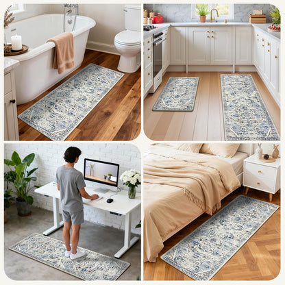 Ileading Anti Fatigue Kitchen Rugs Sets of 2 Cushioned Kitchen Mats for Floor Waterproof Kitchen Mat Set Non Slip Comfort Standing Mat for Kitchen, Office, Sink, Laundry