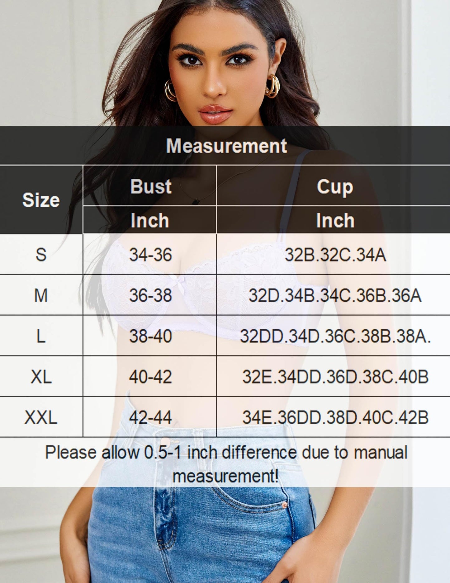 Avidlove Women's Sexy Lace Bra Sheer Balconette Underwire Unlined Everyday Bras Lingerie