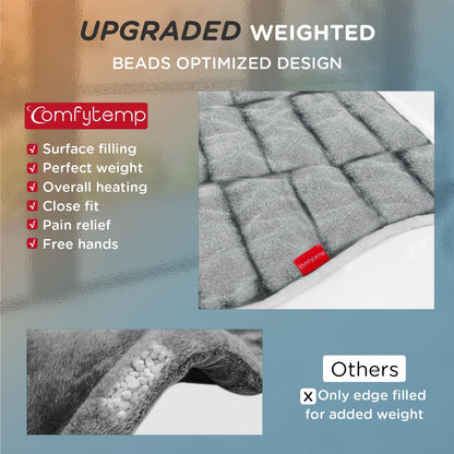 Comfytemp Upgraded Heating Pad for Back Neck Shoulders Deeper Pain Relief, 22"x33" Large Weighted Electric Heat Pad, Gifts for Women Men, Safe Design — 2H Auto-Off, Soft & Washable