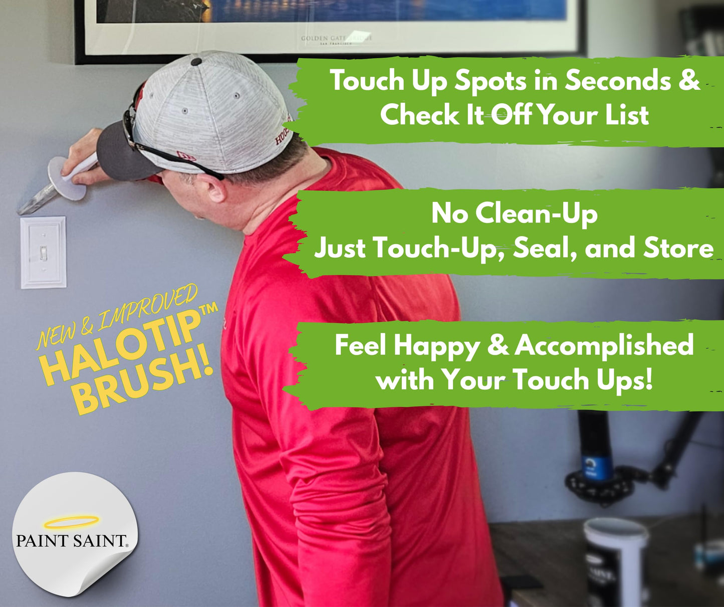 Paint Saint – Airtight Touch Up Paint Container with Built-In Brush | Mess-Free Paint Storage | Quick, Satisfying Touch Ups | Perfect for Homeowners, DIY & Property Managers