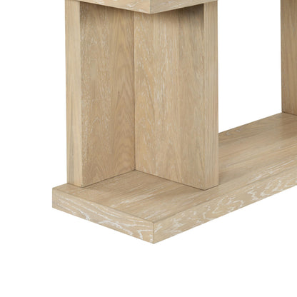 SAFAVIEH Couture Collection – Claramay Natural Cerused Oak Console Table, Modern Wood Entryway & Living Room Accent (SFV2223A)