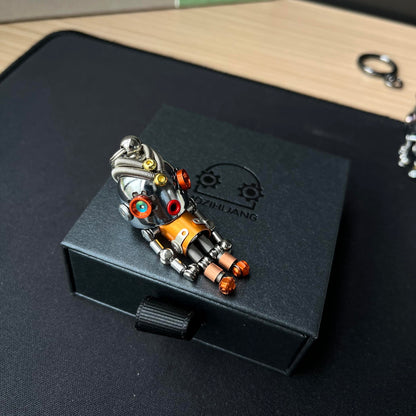 MOZIHIJANG Handmade Steampunk Robot Necklace for Men, Poseable Gear Pendant, Gothic Industrial Jewelry, Unique Gift for Him/Boyfriend/Dad (Bohemian)