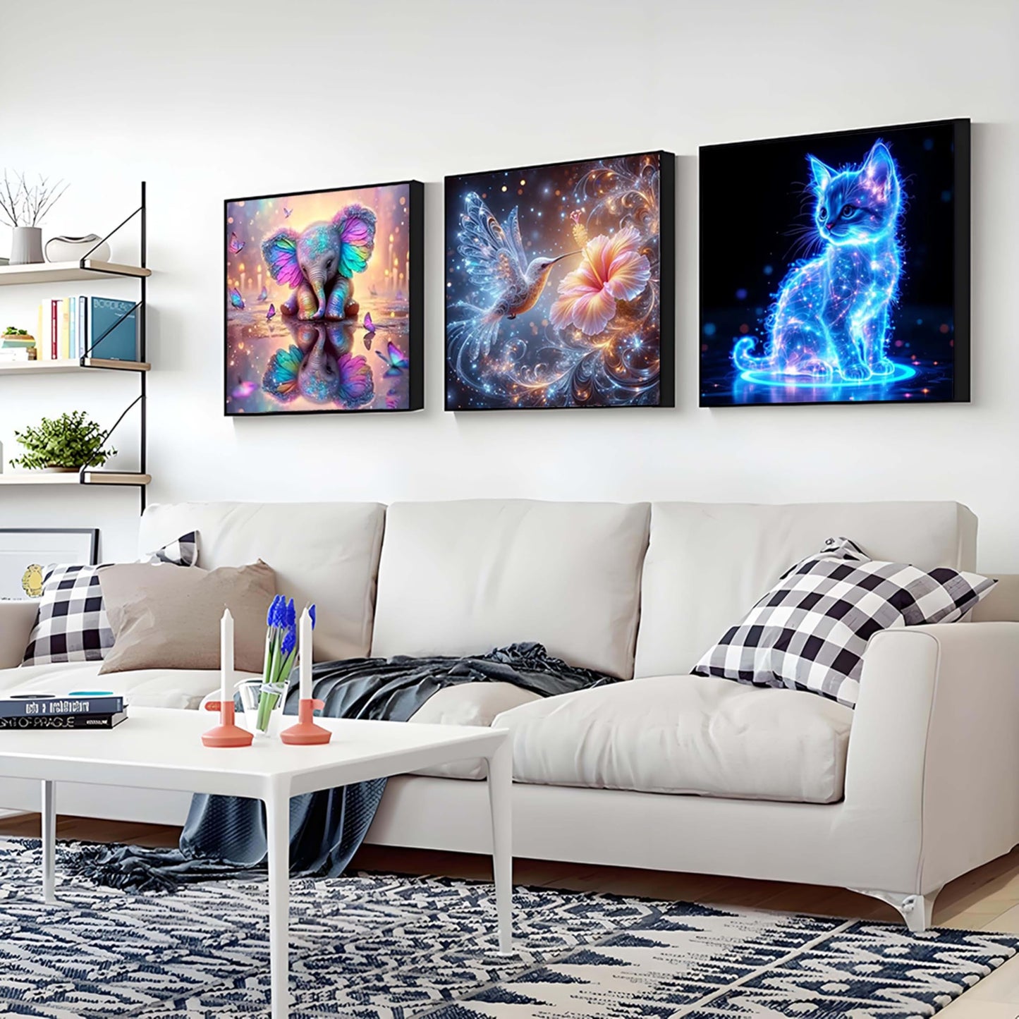 4 Pack Diamond Art Kits for Adults,5D Hummingbird Diamond Painting Kits for Beginnes Animal Diamond Art Diamond Painting Kit for Adults,DIY Full Drill Painting Kit For Home Wall Decor14X14inch