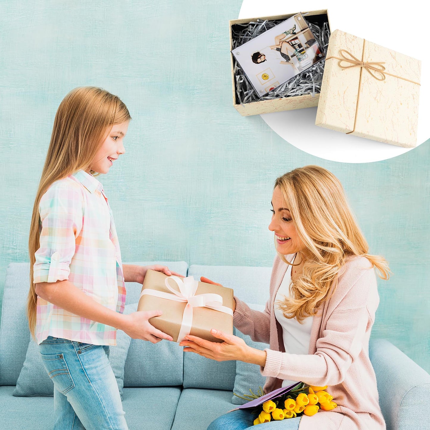 3 Pack 4x6 Acrylic Picture Frames with Stand, Floating Effect, Frameless Frame with Strong Magnets, for Wedding Sign Reception, Decoration, Photos and Art Display