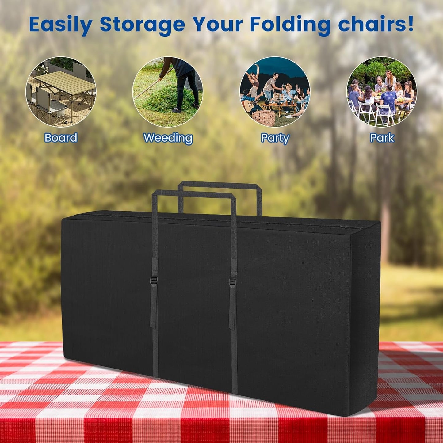 Huiyangteng 2 Pack -43" 11"W 29" Folding Chair Storage Bag,Beach Chair Bag,Chair Bags for Folding Chairs L x x H