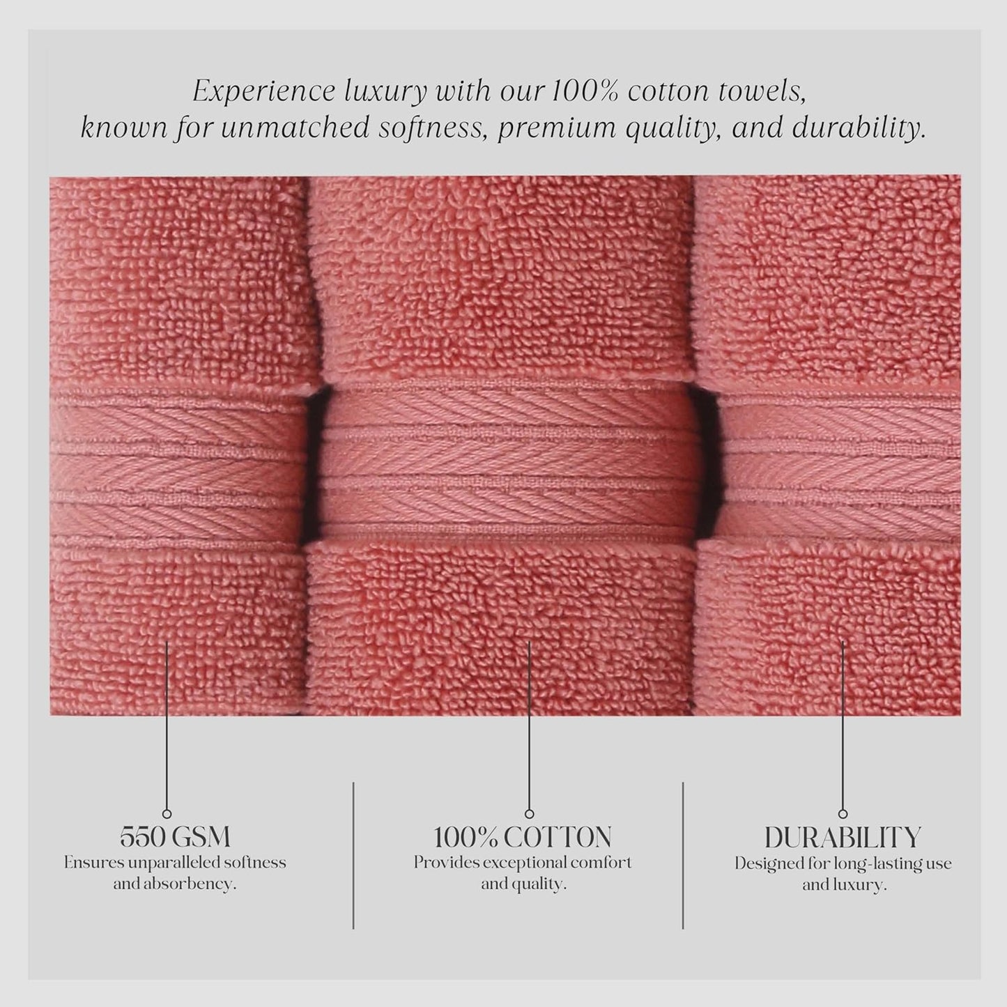 550GSM 100% Set (1 1 1 (Set 3), Home Weavers Elegance Essentials Cotton Zero Twist Super Absorbent Bath Towel Bath