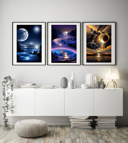 12 Pack Diamond Painting Kits for Adults, Moon Landscape 5D Diamond Art for Adult Beginners,Bulk DIY Full Drill Round Gem Paintings Dot Art Sets,Home Wall Decor 9.8x13.8 Inch