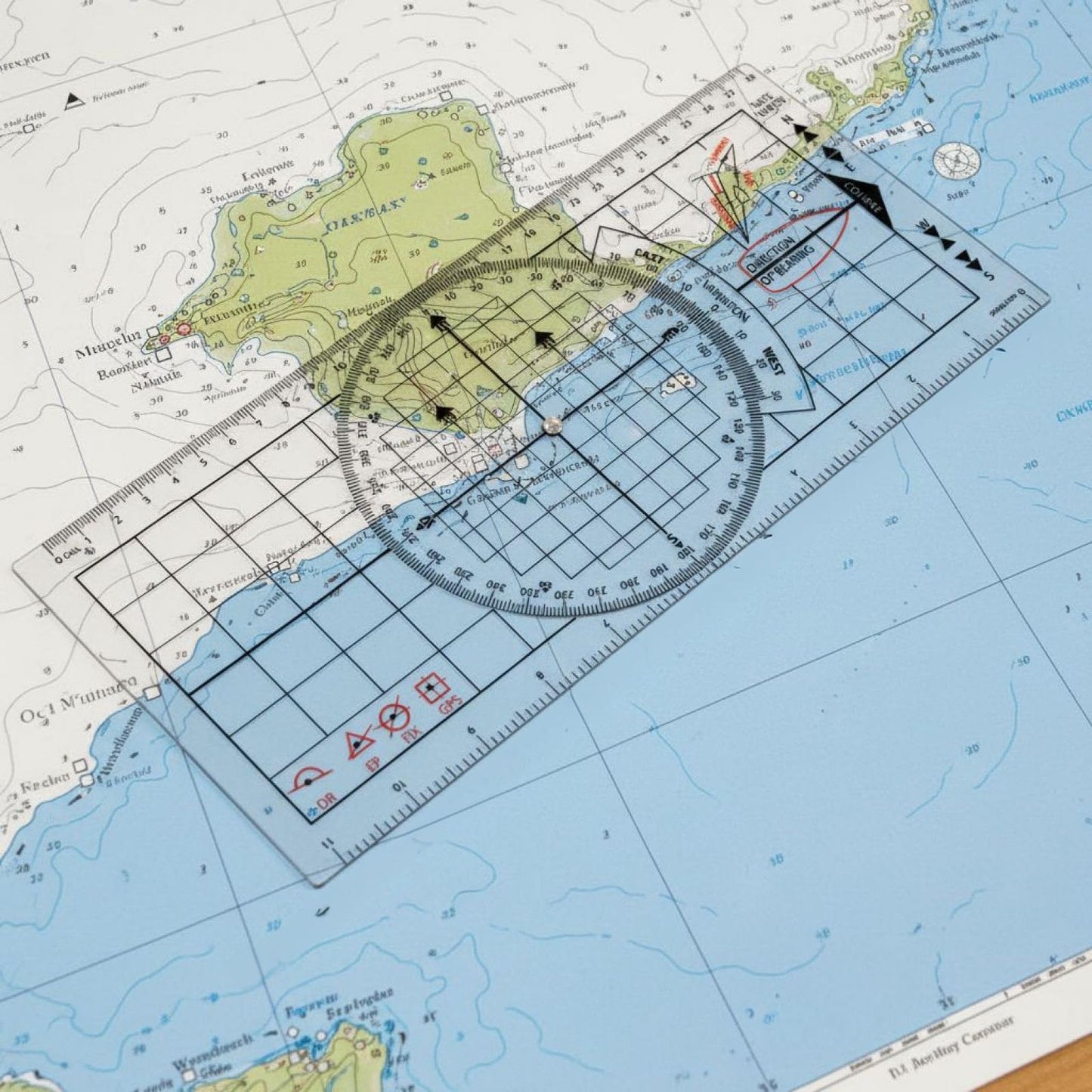 3 Pcs Marine Navigation Kit, Nautical Chart Plotting Tool Set with Single Hand Divider, Navigation Ruler and Protractor, Drafting Supplies for Boating, Sailing, Seafaring