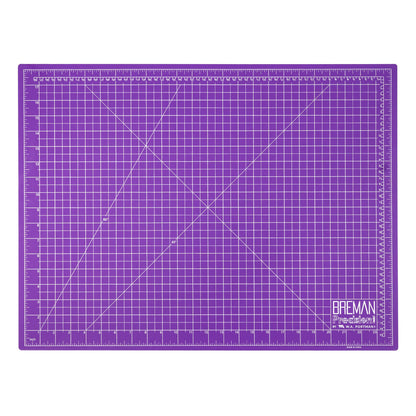 Breman Precision 18x24 Inch Self Healing Cutting Mat – 2-Sided 5-Ply PVC Purple/Gray Cutting Mats for Crafts, Sewing, Quilting & DIY Projects with Durable Non-Slip Surface and Precise Grid Lines