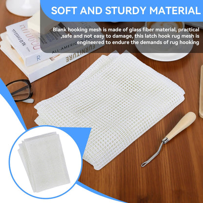 Tomedny Latch Hook Mesh, Blank Rug Hooking Mesh Latch Hook Canvas Carpet Rug Knitting Cloth Accessory Tools for Crafts Supplies Making Embroidery Decoration (Grid Cloth 150 * 100cm)
