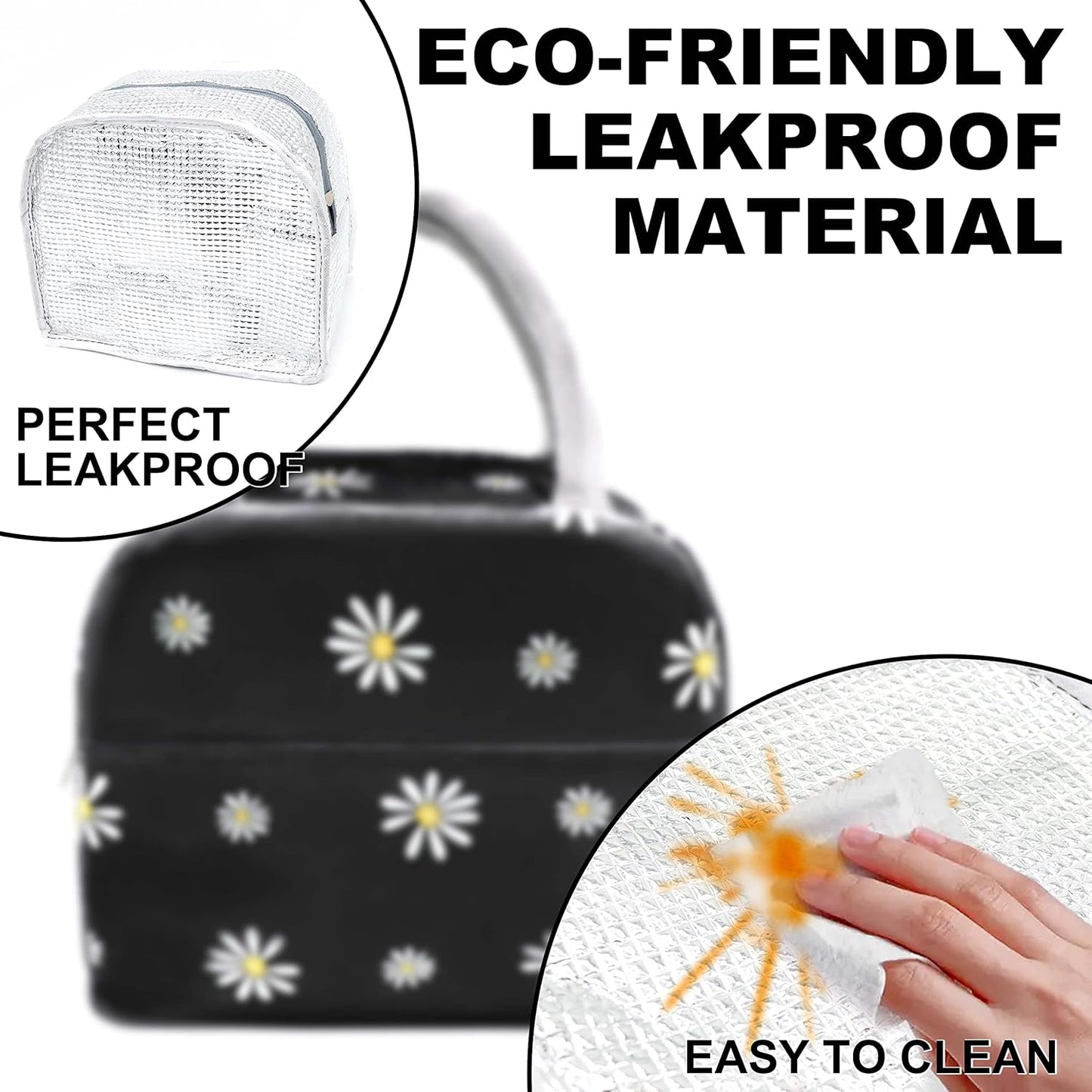 Sonuimy Insulated Lunch Bag for Women, Reusable Cute Tote Lunch Box, Leakproof Cooler for Work Travel