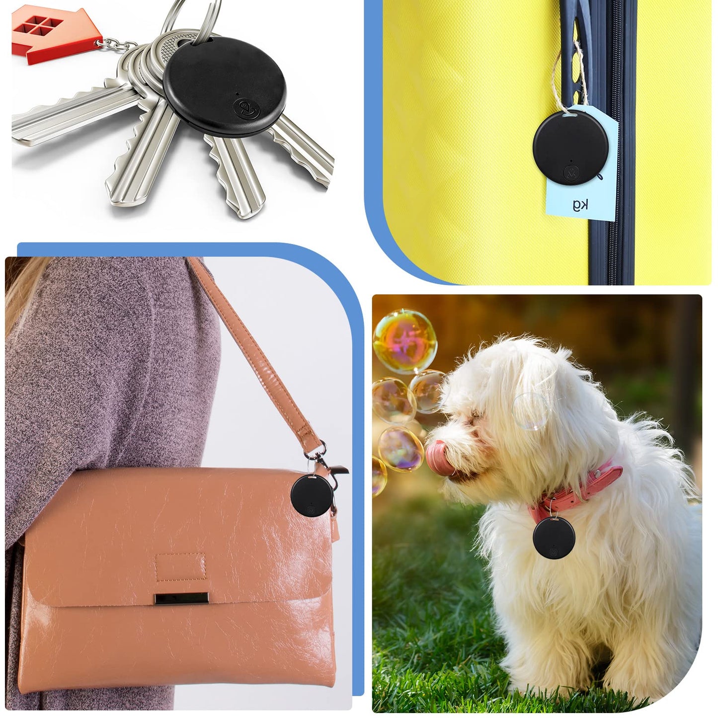 Konohan 5 Packs Portable GPS Tracking Mobile Tracking Anti Loss Smart Device Key Finder Locator GPS Finders Tracker Device for Pets Dog Cat Wallet Keychain Luggage, Alarm Reminder(Classic)