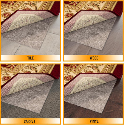 3' 9' 1/4 Inch Ottomanson x Non-Slip Rug Pad Gripper Thick Dual Surface Felt + Rubber Gripper - Safe for All Floors