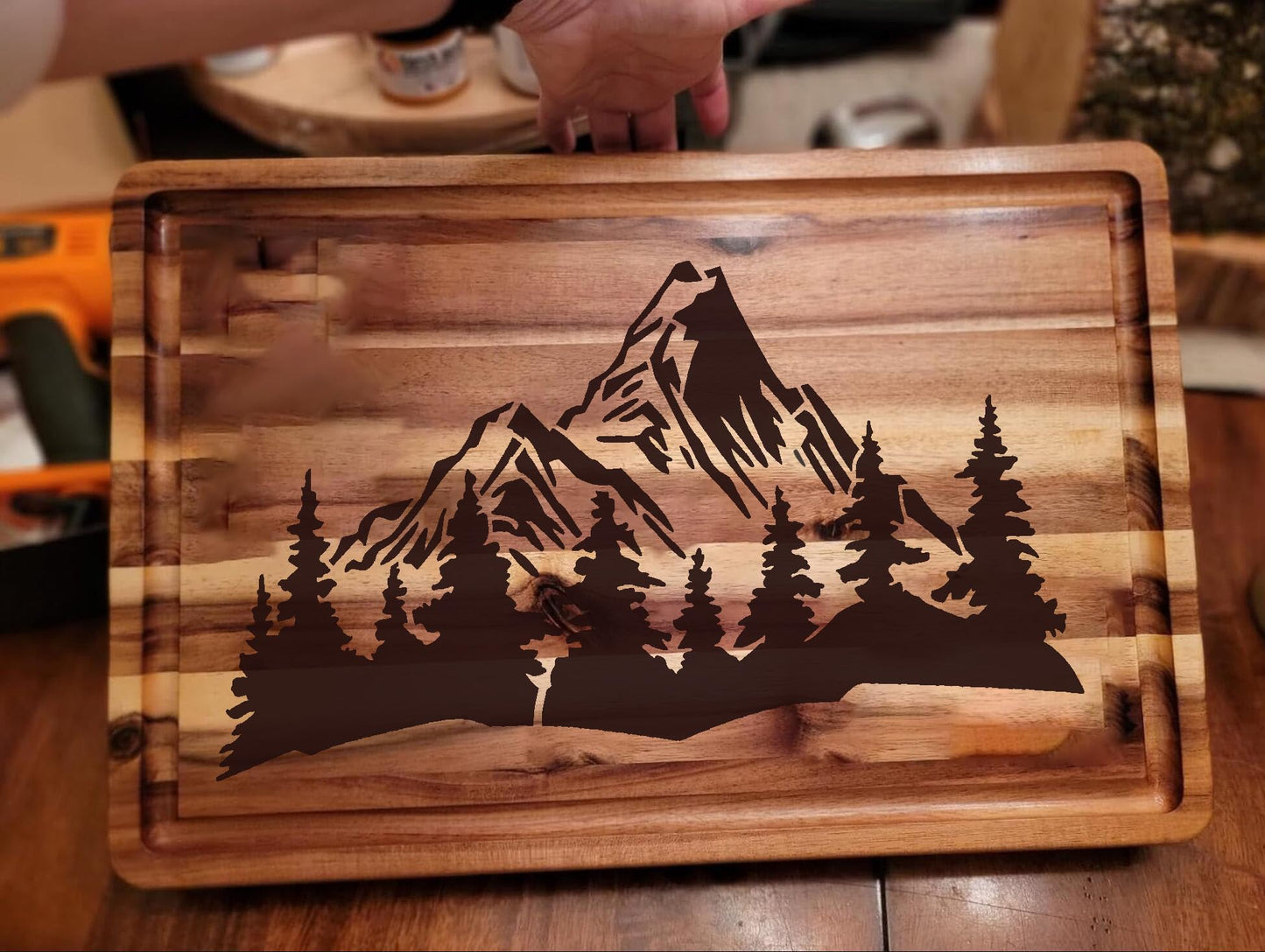 Mountain Tree Stencils for Painting 12” Forest Animal Stencils Pine Tree Stencil Reusable Drawing Templates for Wood T-Shirt Fabric DIY Crafts