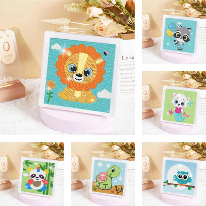 DIYGEMDOT 6 Pack Diamond Art Kits for Kids, Cute Animals Diamond Painting for Beginners, DIY 5D Gem Art for Girls & Boys Ages 6-8-10-12, Children's Christmas Gifts (6x6 inches)