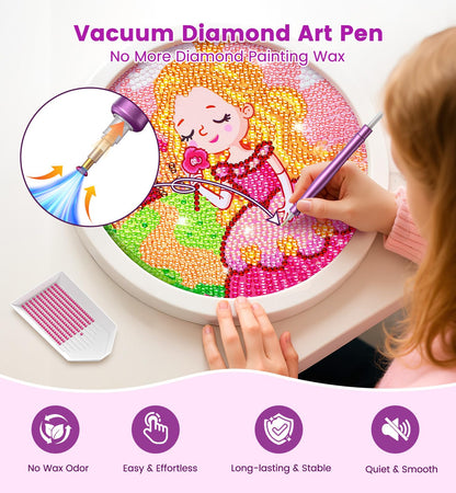 WOLIOS Electric Diamond Painting Pen – Premium Vacuum Art Tools, Art Painting Accessories and Tools Without Wax, Diamond Kits with Storage Tray, Quiet and Long-Lasting (Purple