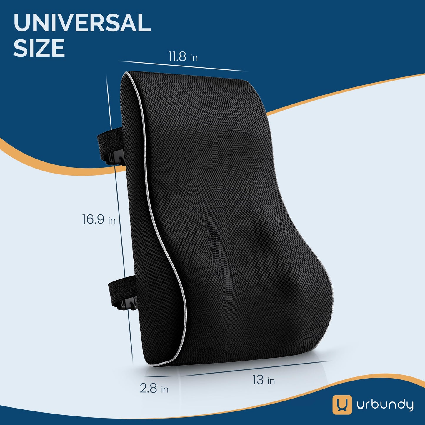Lumbar Support Pillow for Office Chair with Strap - Perfect Lumbar Pillow Cushion for Upper & Lower Back Support for Office Chair, Back Support Back Pillow - Also Perfect Lumbar Support Pillow for Car
