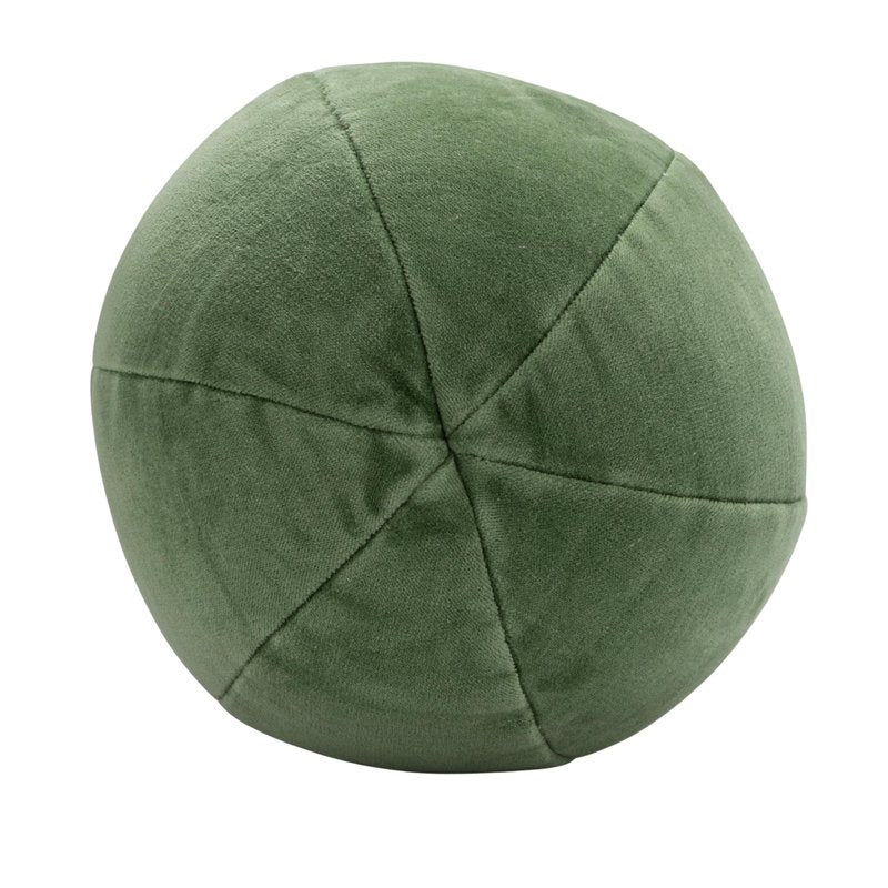 Creative Co-Op Cotton Velvet Olive Shaped Pillow, Green and Red