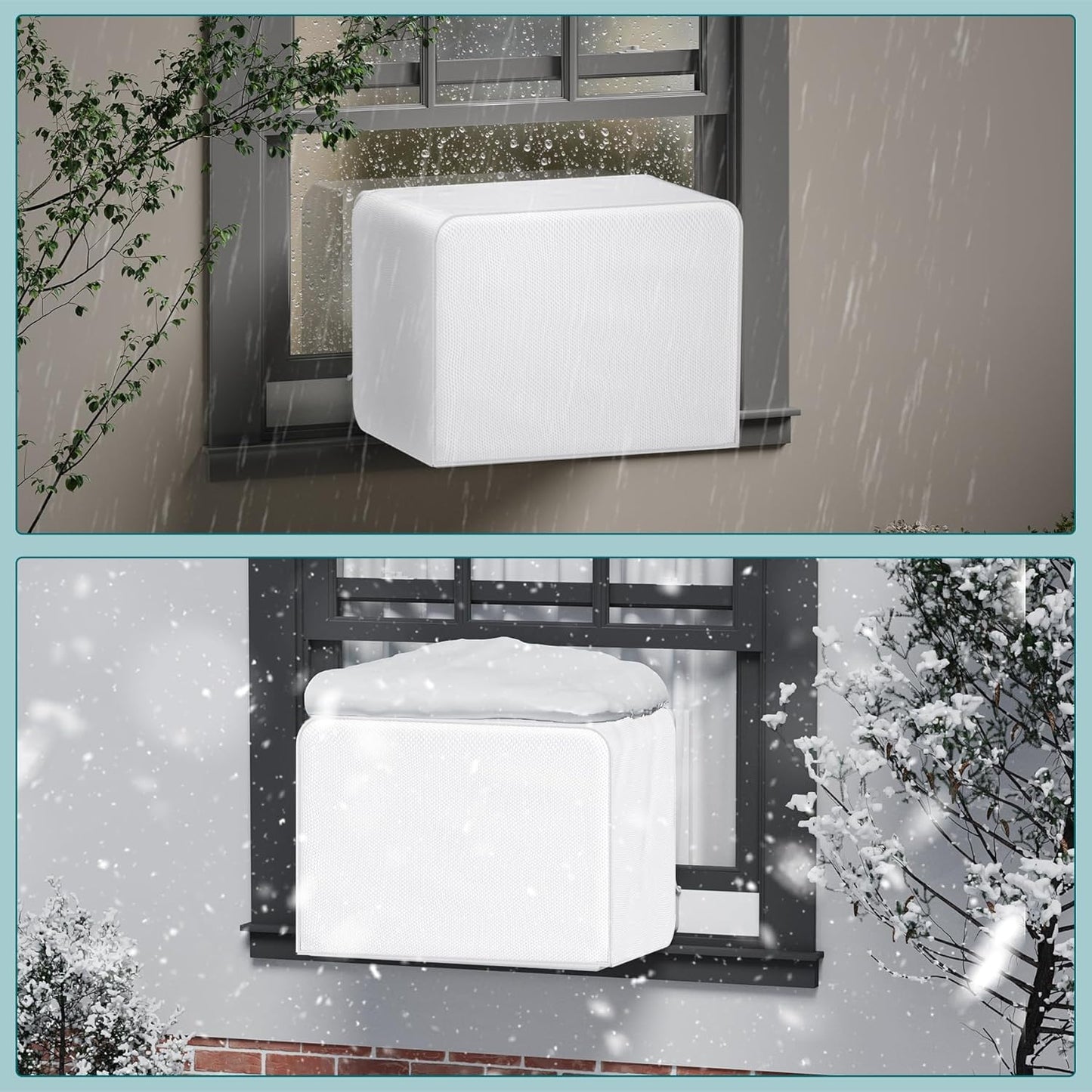 Window Air Conditioner Insulation Cover for U-Shaped AC Units, Universal Fit for 8000/10000/12000 BTU