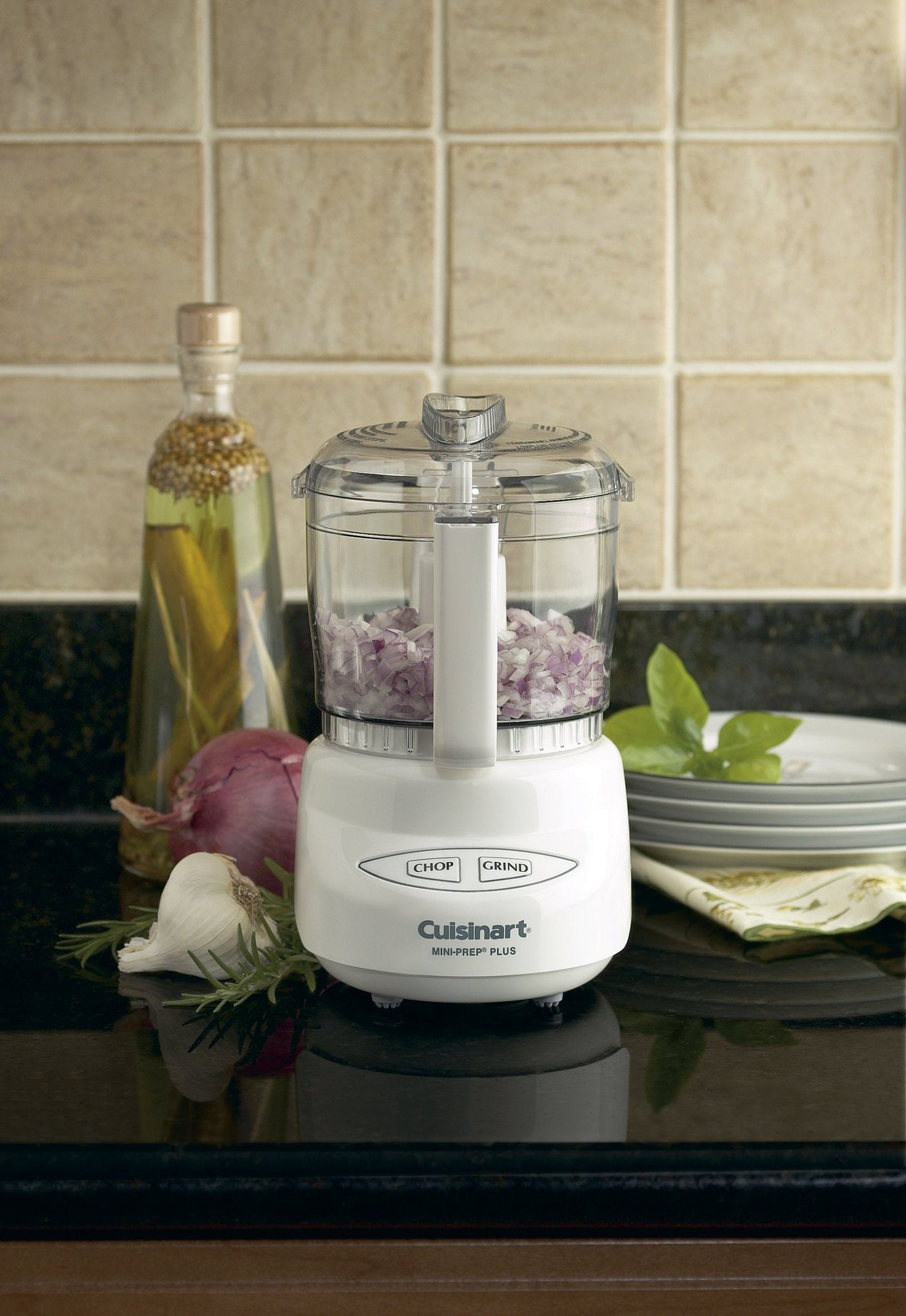 Cuisinart Mini-Prep Plus Food Processor, 24-Ounce Mini Food Processor to Chop Herbs, Vegetables, and Hard Cheese, 24-Ounce Work Bowl, Reversible Stainless Steel Blade, DLC-2ABC, Brushed Chrome