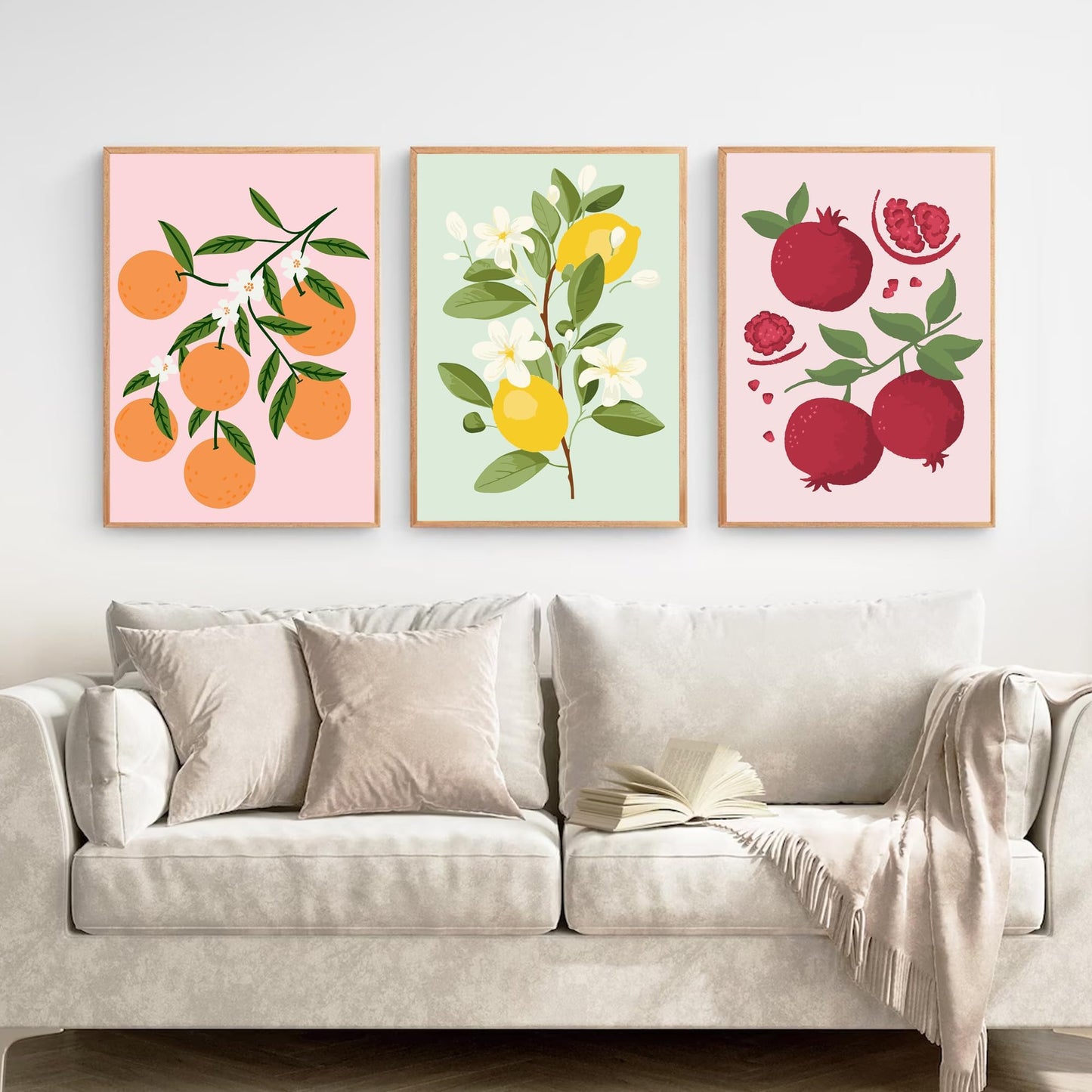 YALKIN 6 Packs Paint by Number Kits for Adults Beginners, DIY Acrylic Painting by Number Kits on Canvas Without Frame,Fruits Adults Paint by Number for Home Wall Decor Gifts 20x30CM/7.8x11.8IN