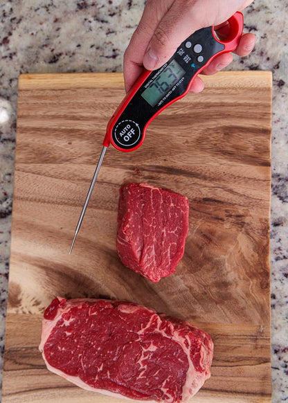 Digital Meat Thermometer for Grill/Cooking, Fast Instant Read Waterproof Probe with Backlight for Kitchen, BBQ