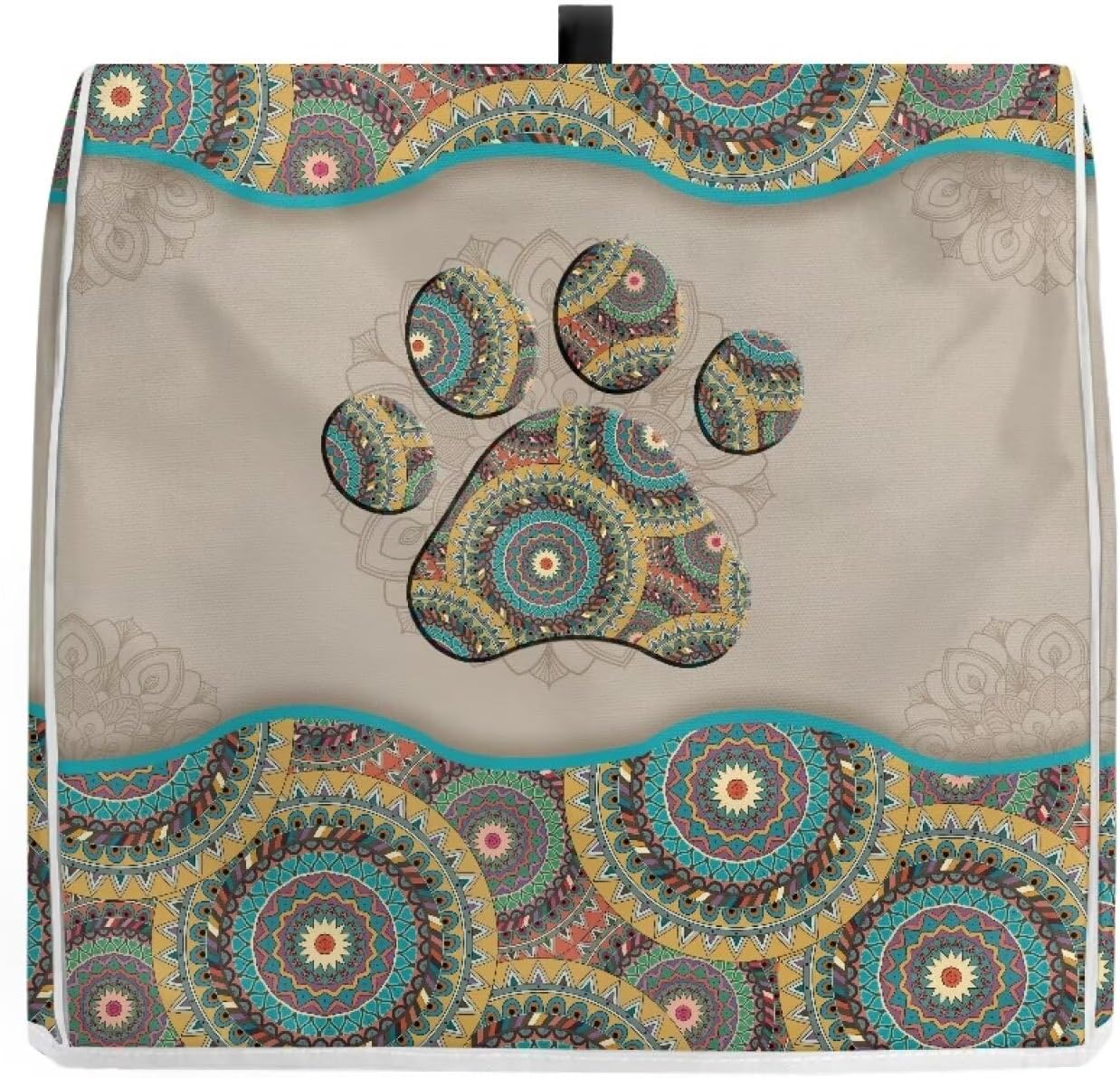 Boho Mandala Kitchen Aid Mixer Cover, Dog Paw Stand Mixer Storage Bag with Pocket, Easy to Clean Holiday Gift