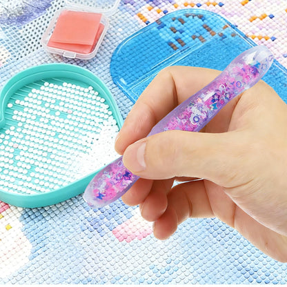 5D Diamond Painting Pen, 4Pcs Screw Thread Diamond Art Pens, Diamond Painting Art Drill Bead Dot Pick Pen for Adults, Diamond Art Accessories Tools for DIY Crafts, Diamond Art Stylus (Glitter-BPGP)