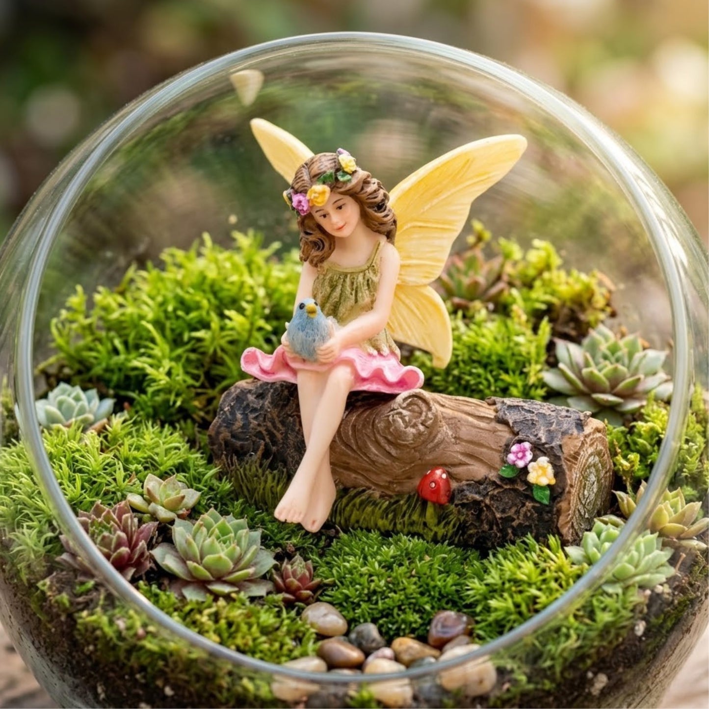 PRETMANNS Fairy Garden Fairies Outdoor Indoor Accessories Kit - Miniature Fairy Figurines Set with Garden Fairy Figures - Small Fairies Figurines for Fairy Gardens Village Decorations – 2 Items