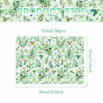BACH AND BOUJEE 50 Sheets Greenery Eucalyptus Tissue Paper for Gift Bags Sage Green Tissue Papers Spring Floral Gift Wrapping Paper Printed DIY Crafts Packaging Birthday Wedding Party