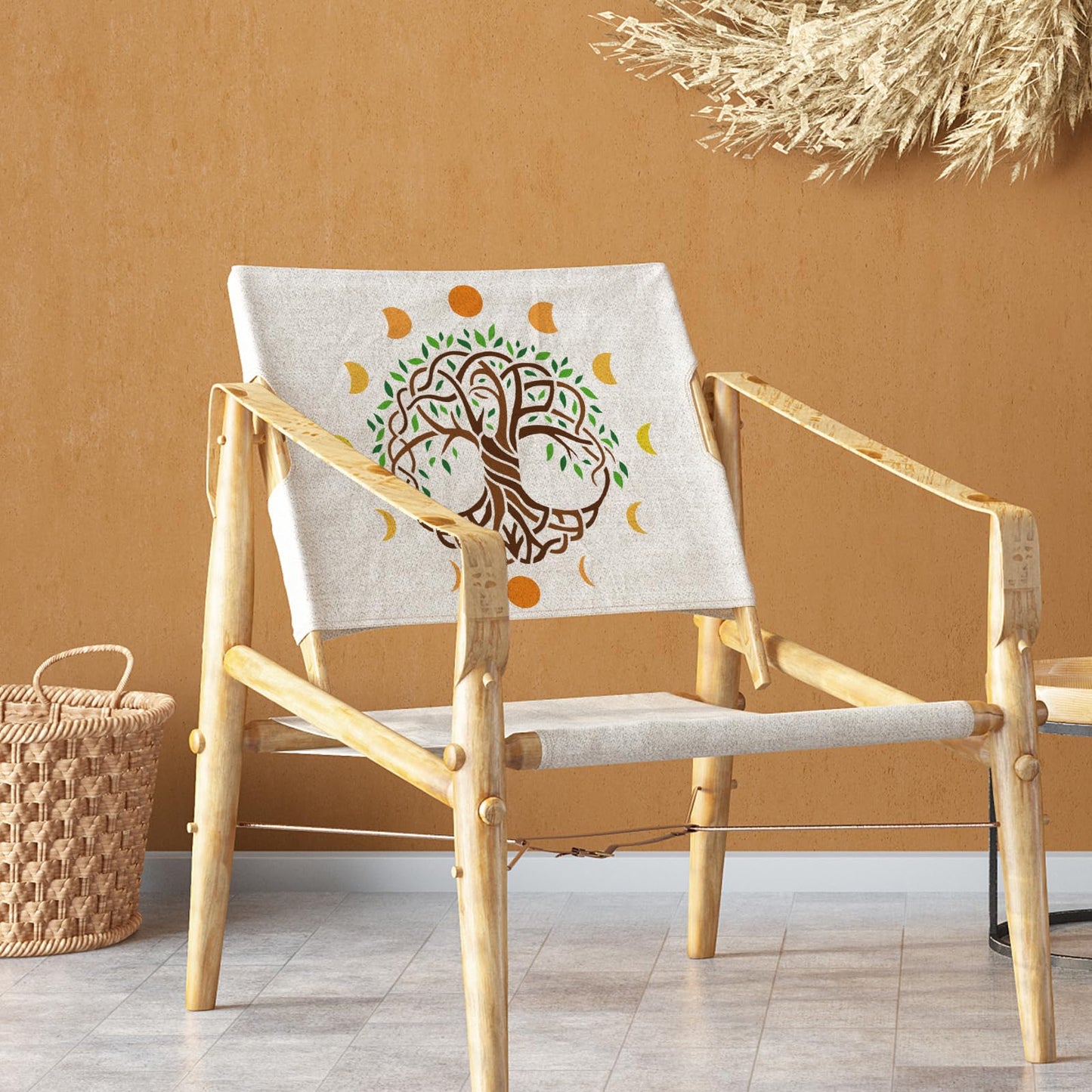 FINGERINSPIRE 12 Pcs Mandala Sun Painting Template with Brush 11.8x11.8inch Moon and Stars Painting Template Tree of Life Painting Stencil Reusable DIY Art Craft Stencil for Wood Floor Wall